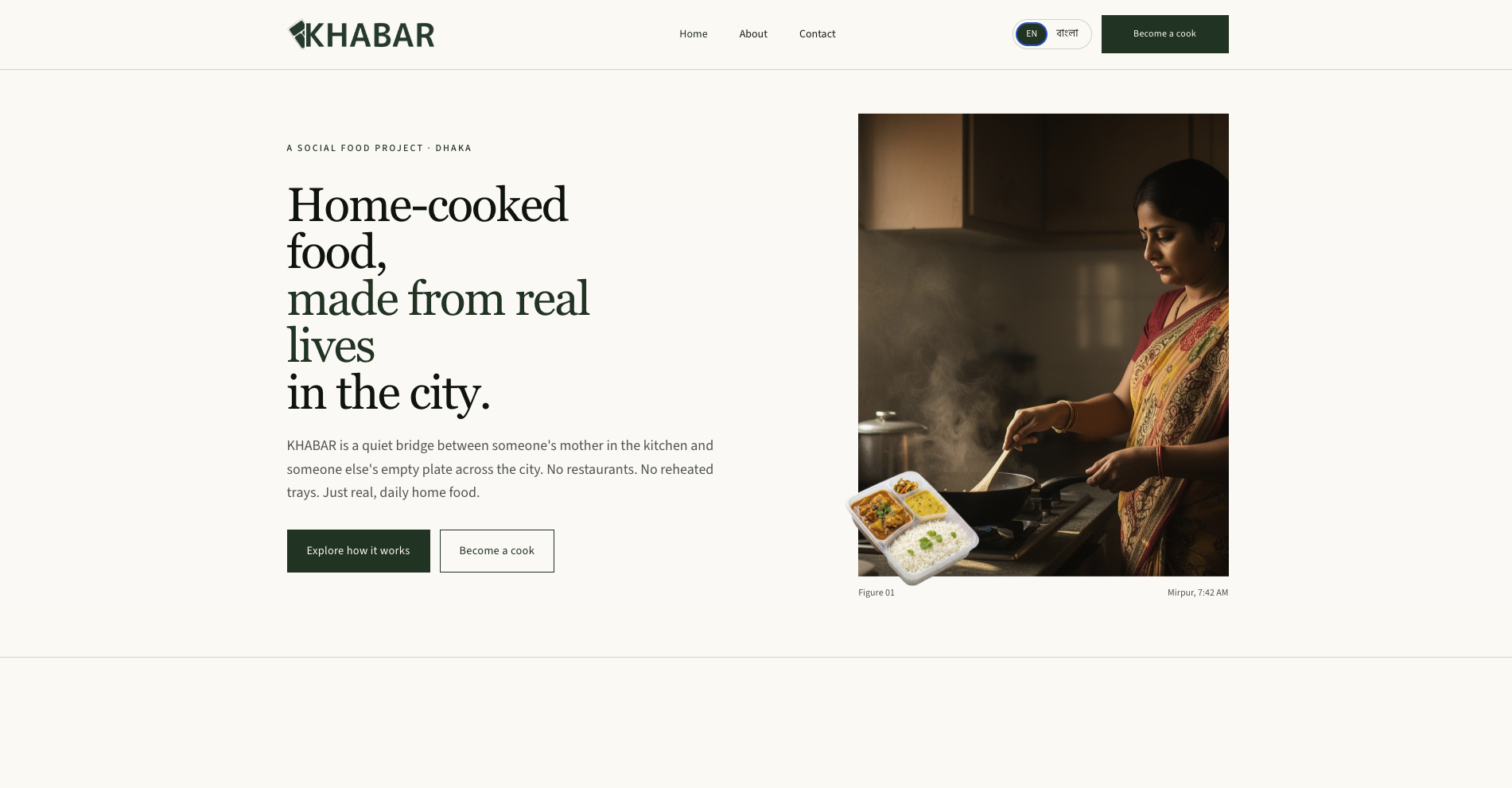 Khabar — Home-cooked food platform by Bynari