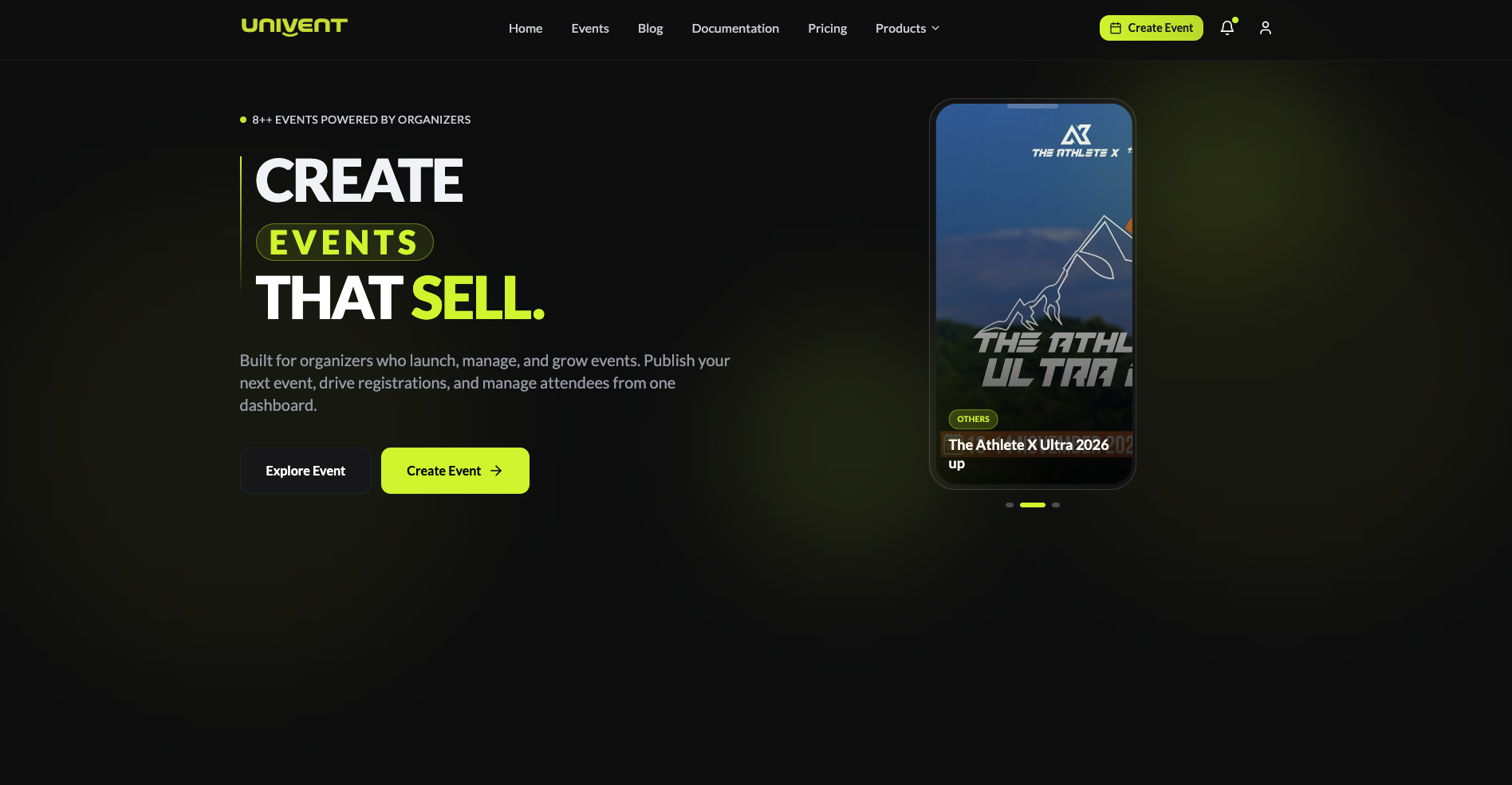 Univent — Event ticket platform by Bynari